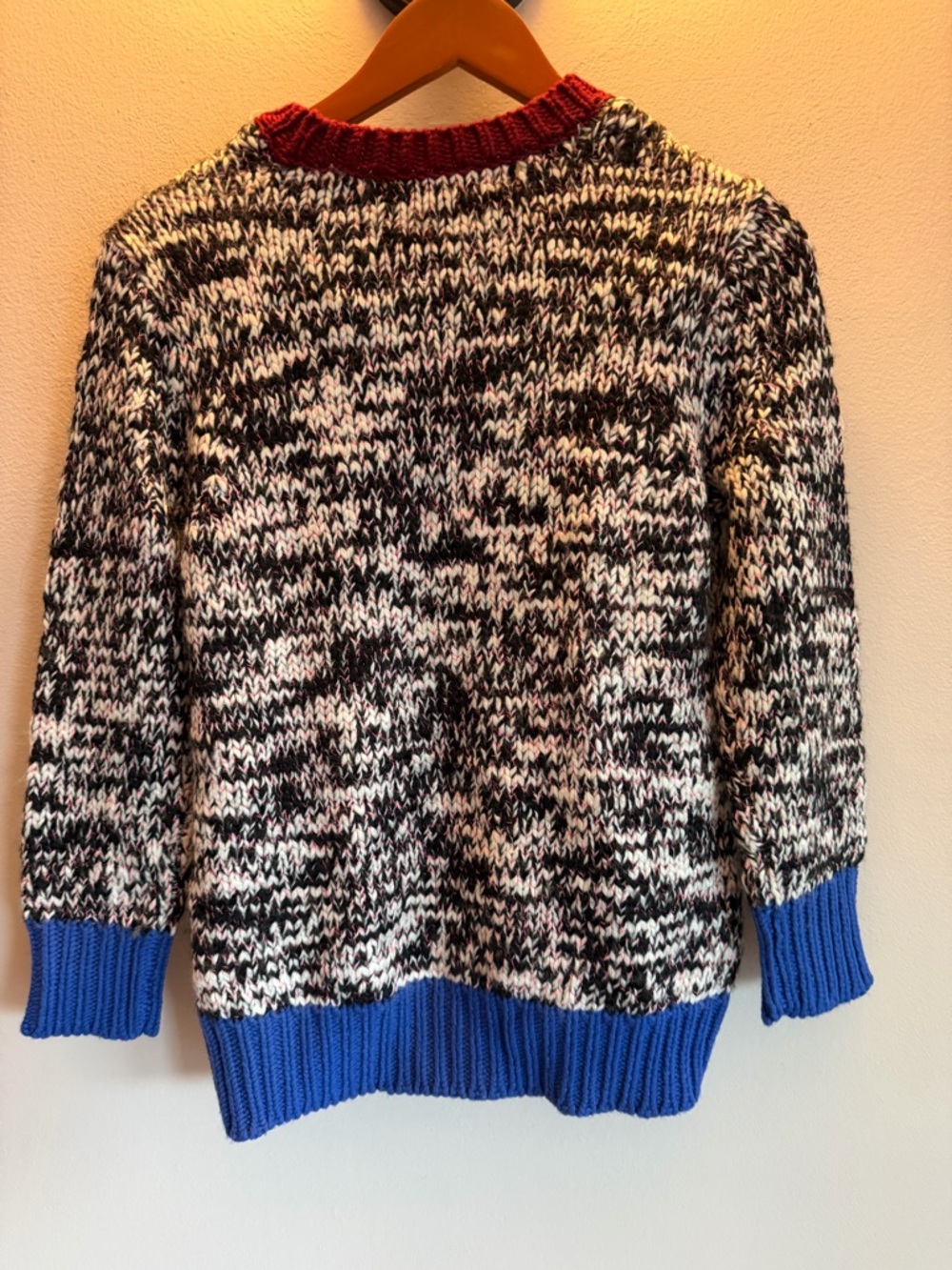J. Crew Marled Knit Sweater with Burgundy, Black & White - Picture 3 of 4